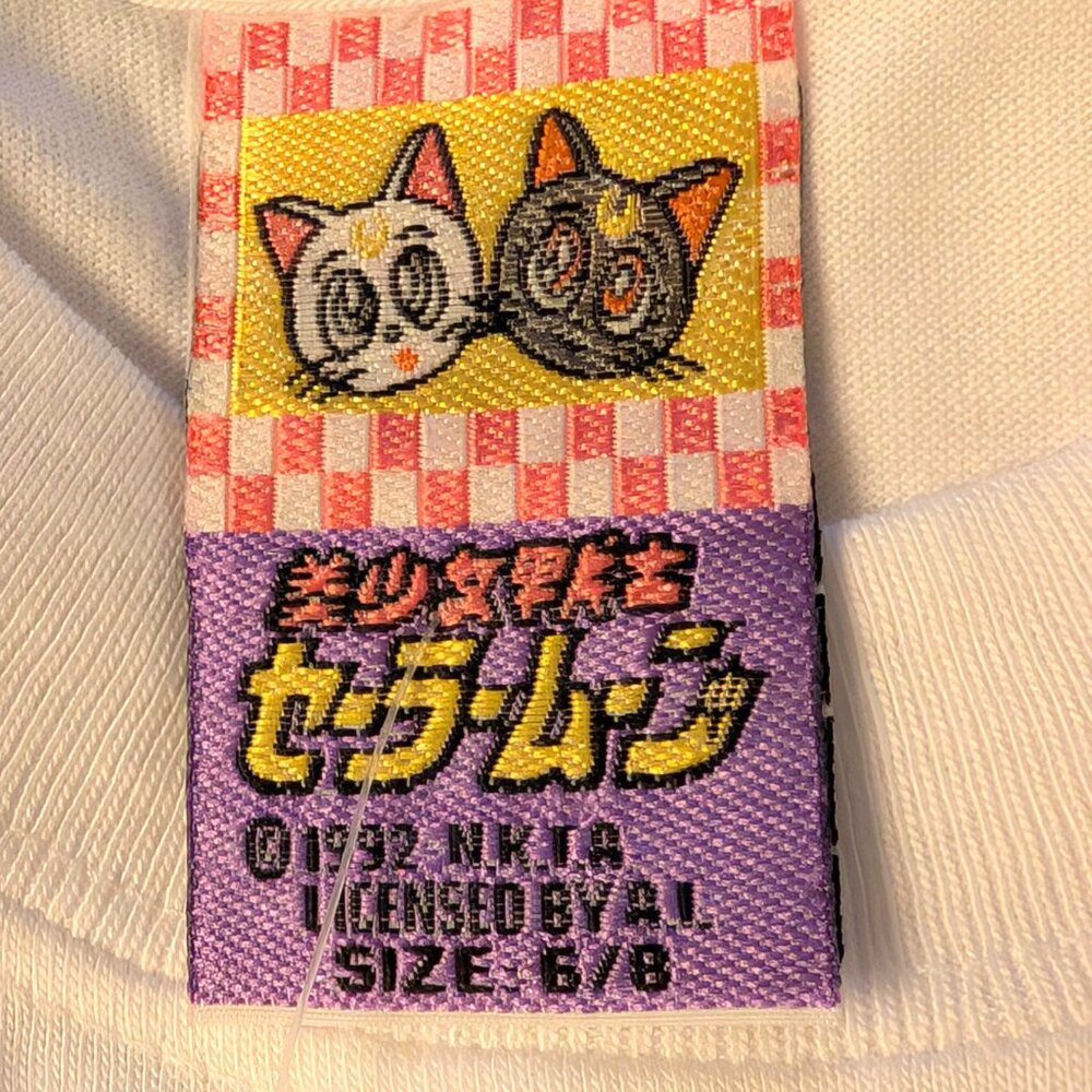 Vintage 92 Sailor Moon NWT Youth Sz 6/8 White Pretty Soldier Naoko Takeuchi Top - Picture 7 of 9